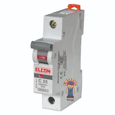 Elcon Mr.SAFETY 25A Single Pole Miniature Circuit Breakers Mcbs